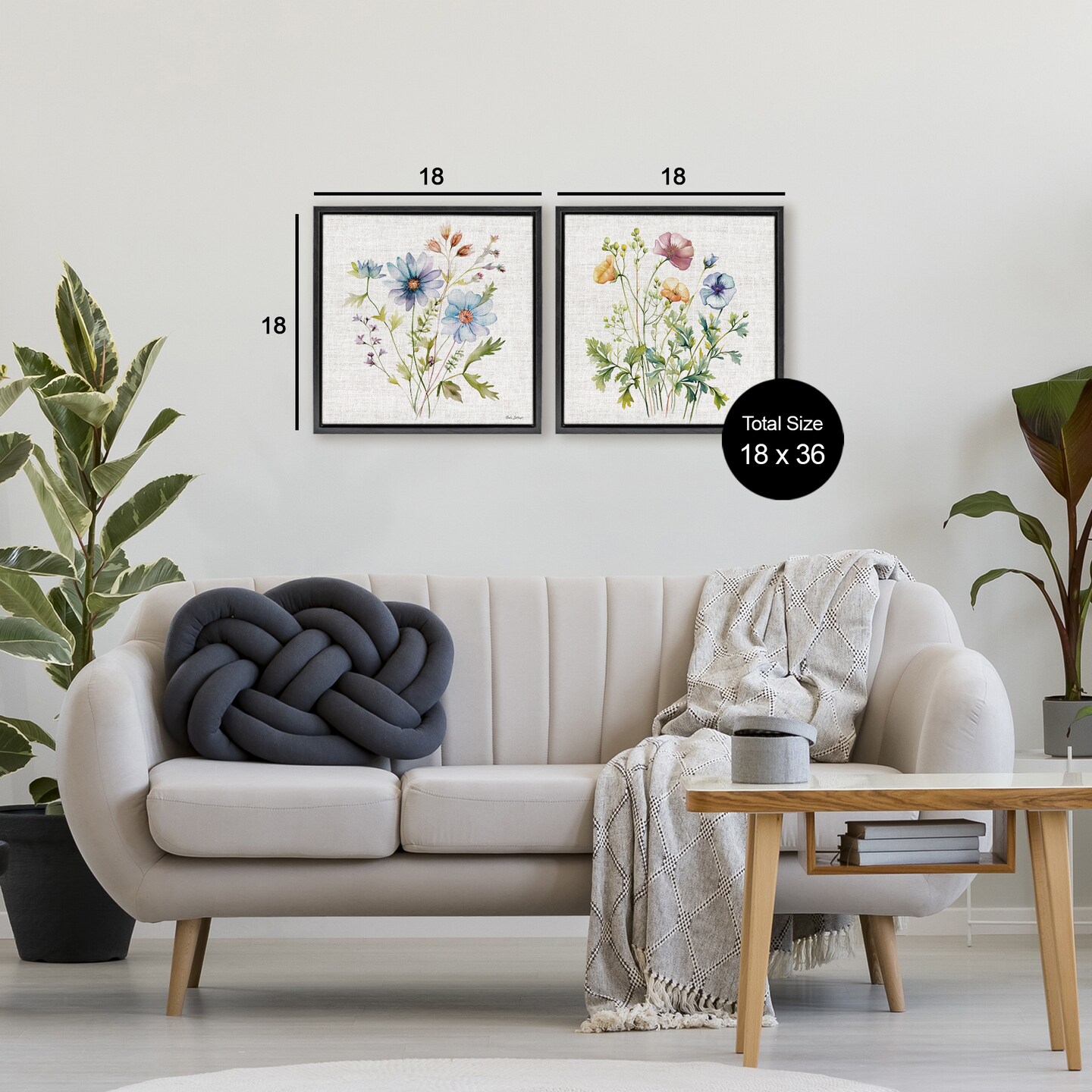 Stupell Industries Wild Flower Botanical Bundles 2pc Floating Frame Set, design by Nicole DeCamp