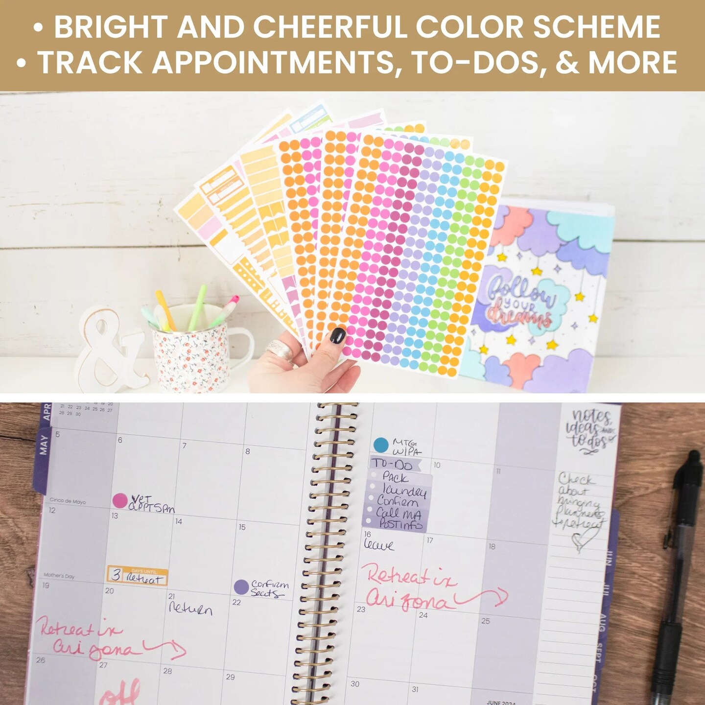 bloom daily planners Sticker Sheets, Color Coding Pack