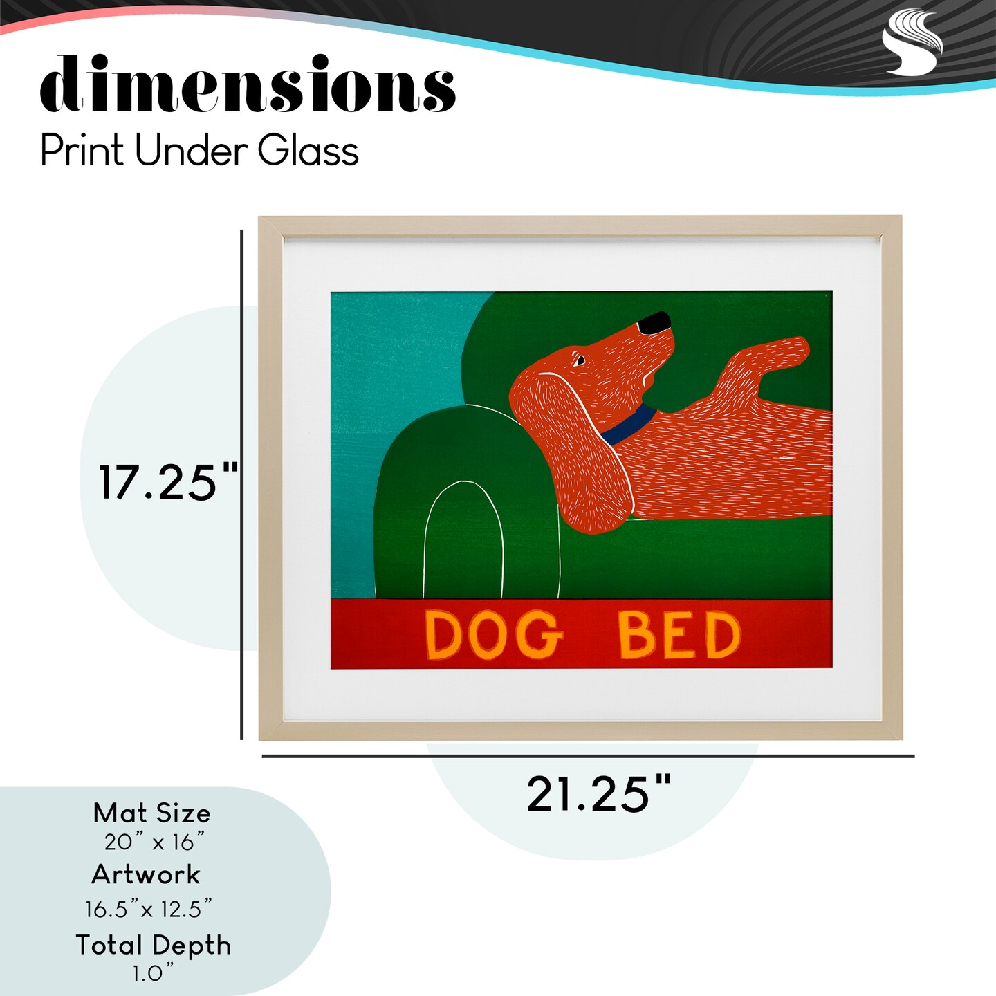Stupell Industries Dog Bed Couch Framed Print Under Glass, design by Stephen Huneck