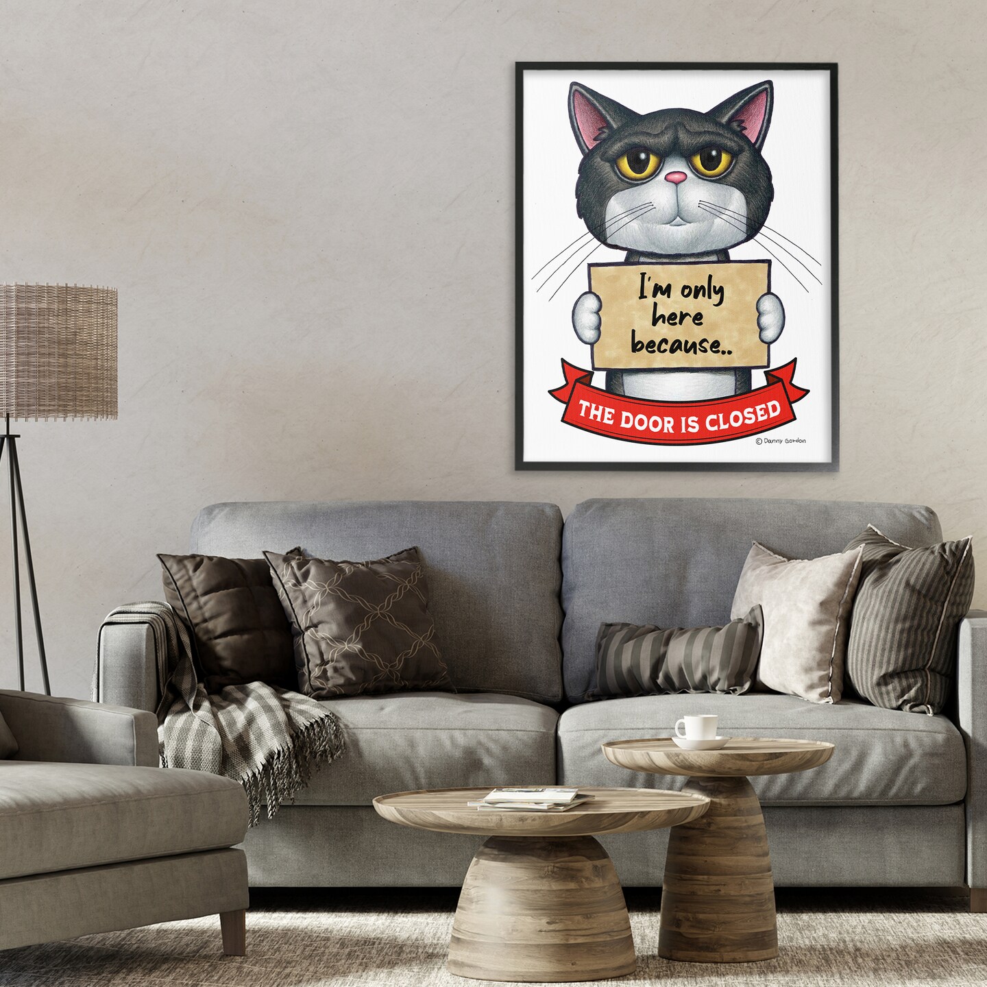 Stupell Industries Here Because Door Is Closed Framed Giclee, design by Danny Gordon Art