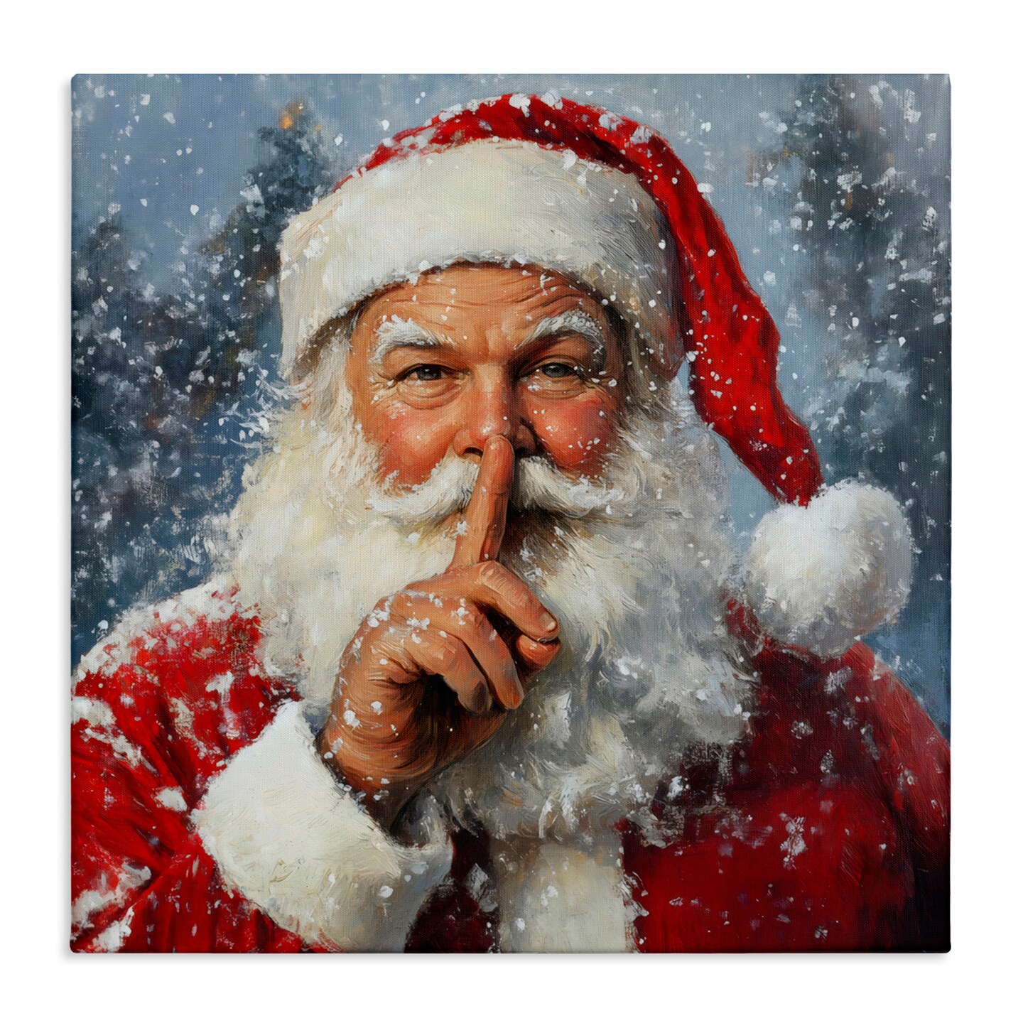 Stupell Industries Secret Santa Shh Canvas, design by Petal Prints Design