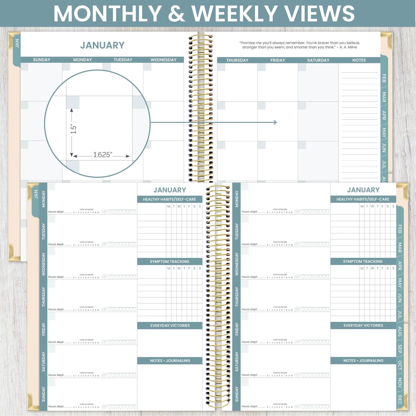 bloom daily planners Chronic Illness Planner, 7" x 9", You Are Stronger Than You Think