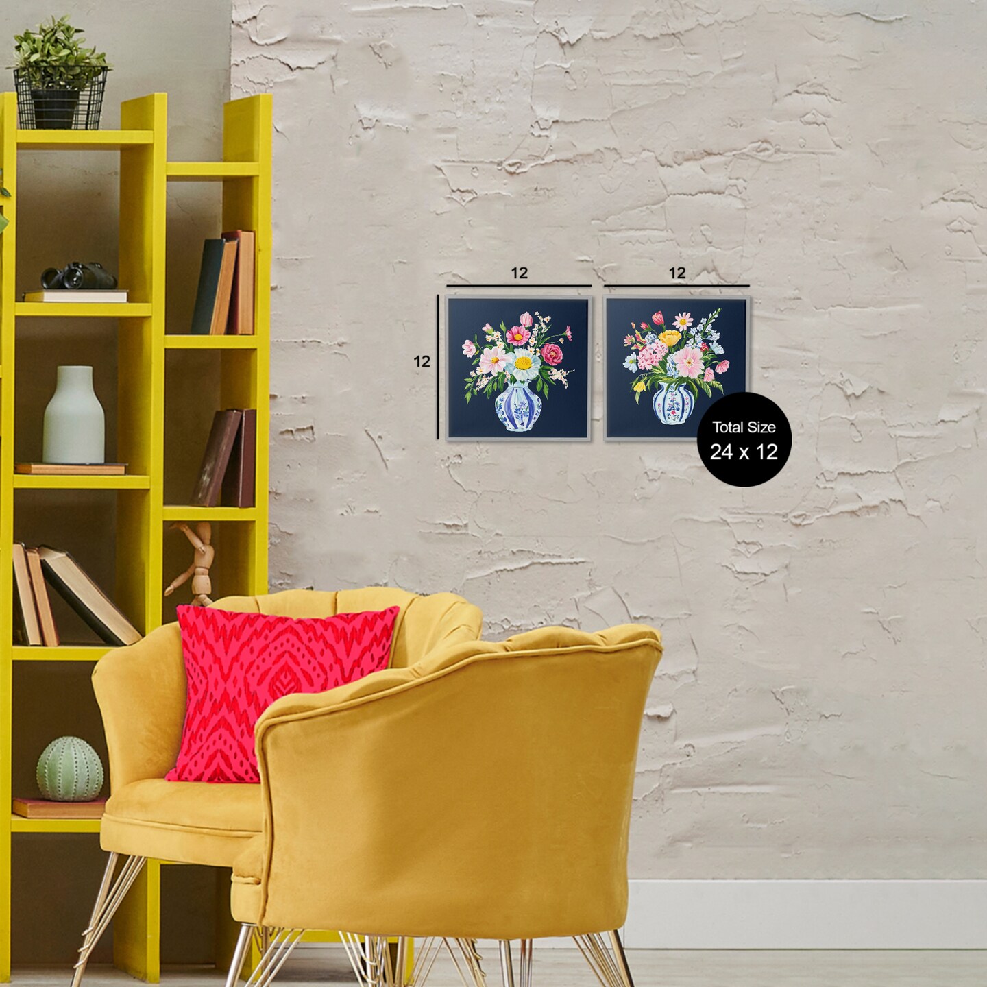 Stupell Industries Twin Chinoiserie Vases 2pc Framed Giclee Set, design by Yen