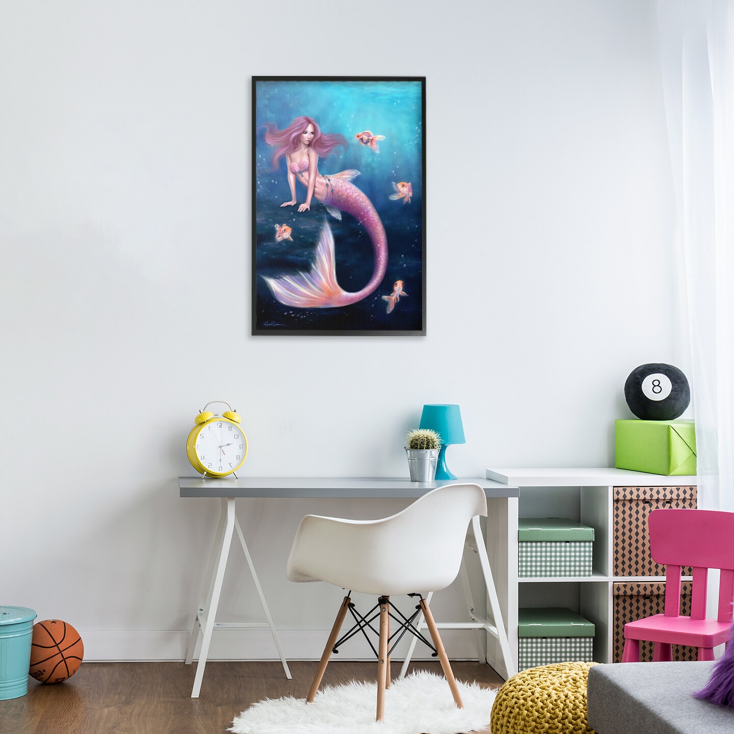 Stupell Industries Aurelia Mermaid & Fish Framed Giclee, design by Rachel Anderson