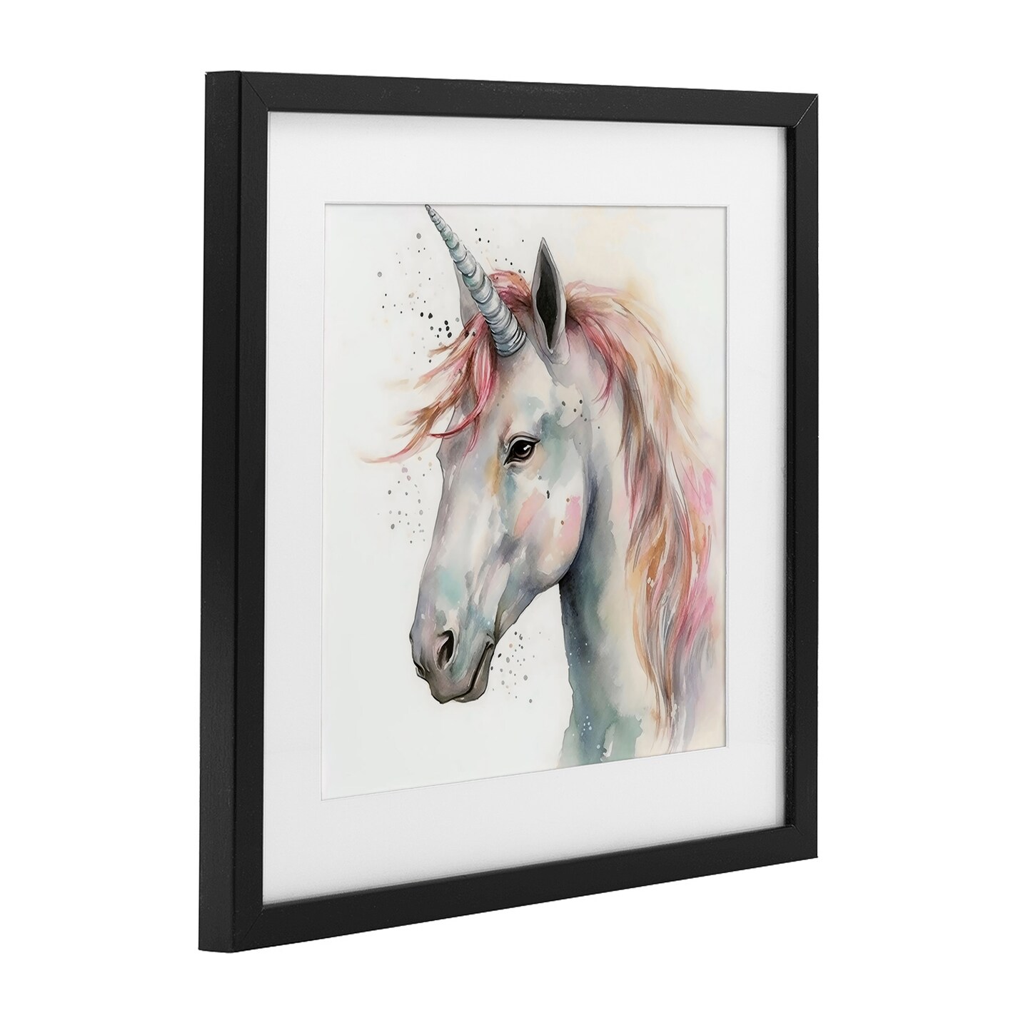 Stupell Industries Unicorn With Pink Mane Framed Print Under Glass, design by Creative Studio