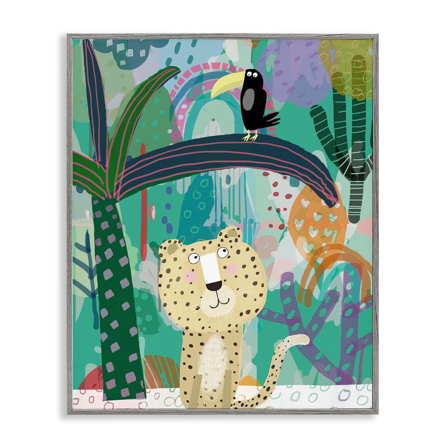 Stupell Industries Jungle Cheetah & Toucan Framed Giclee, design by Carla Daly