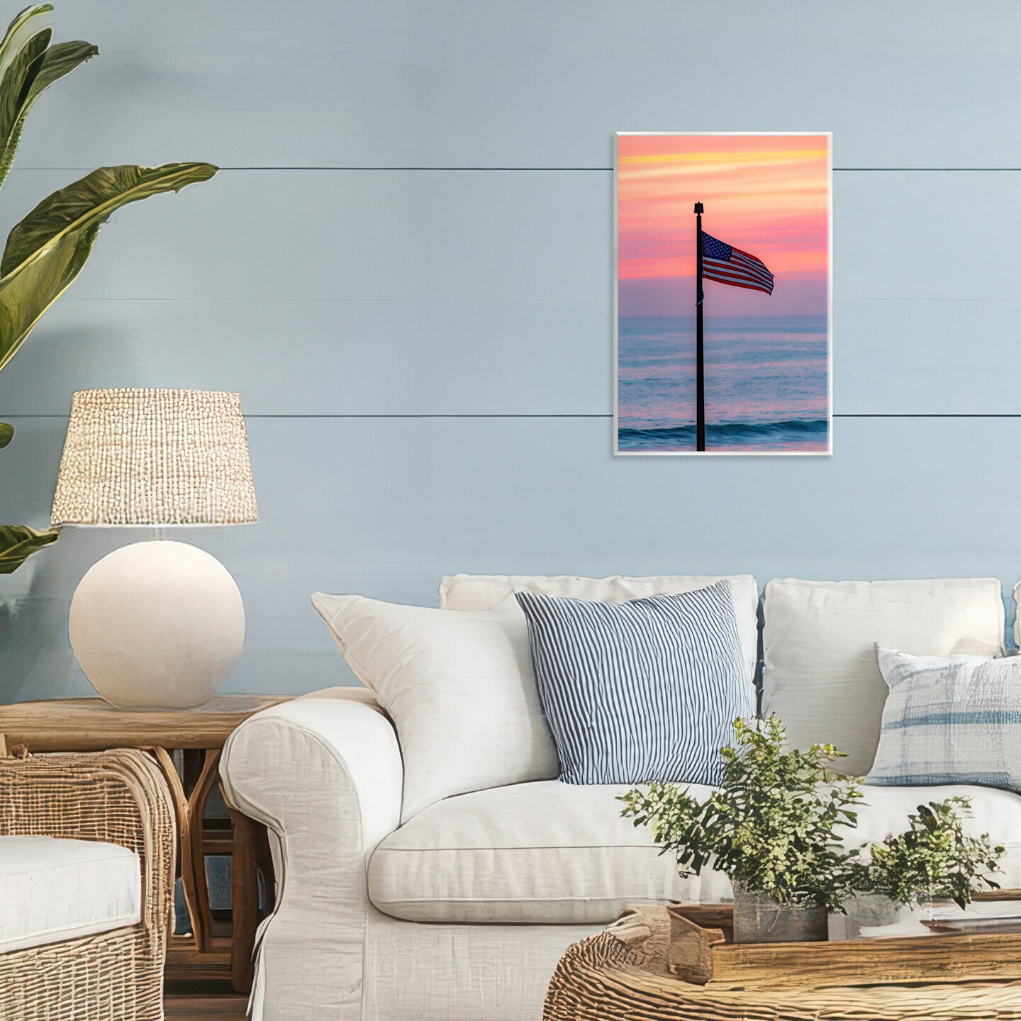 Stupell Industries USA Flag Against Sunset Wall Plaque, design by Jeff Poe Photography