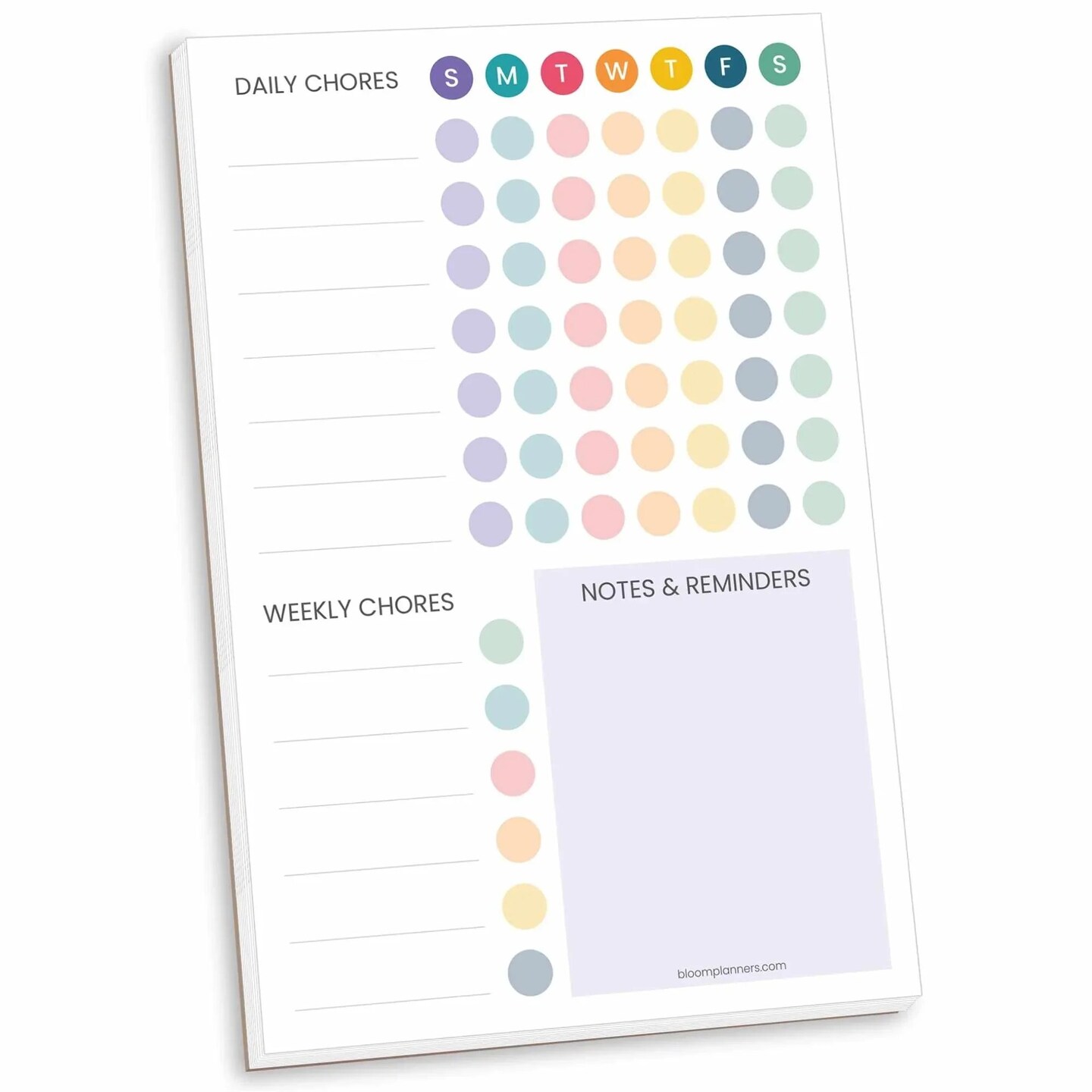 bloom daily planners Planning Pad, 6" x 9", Chore Pad with Magnets, Bright