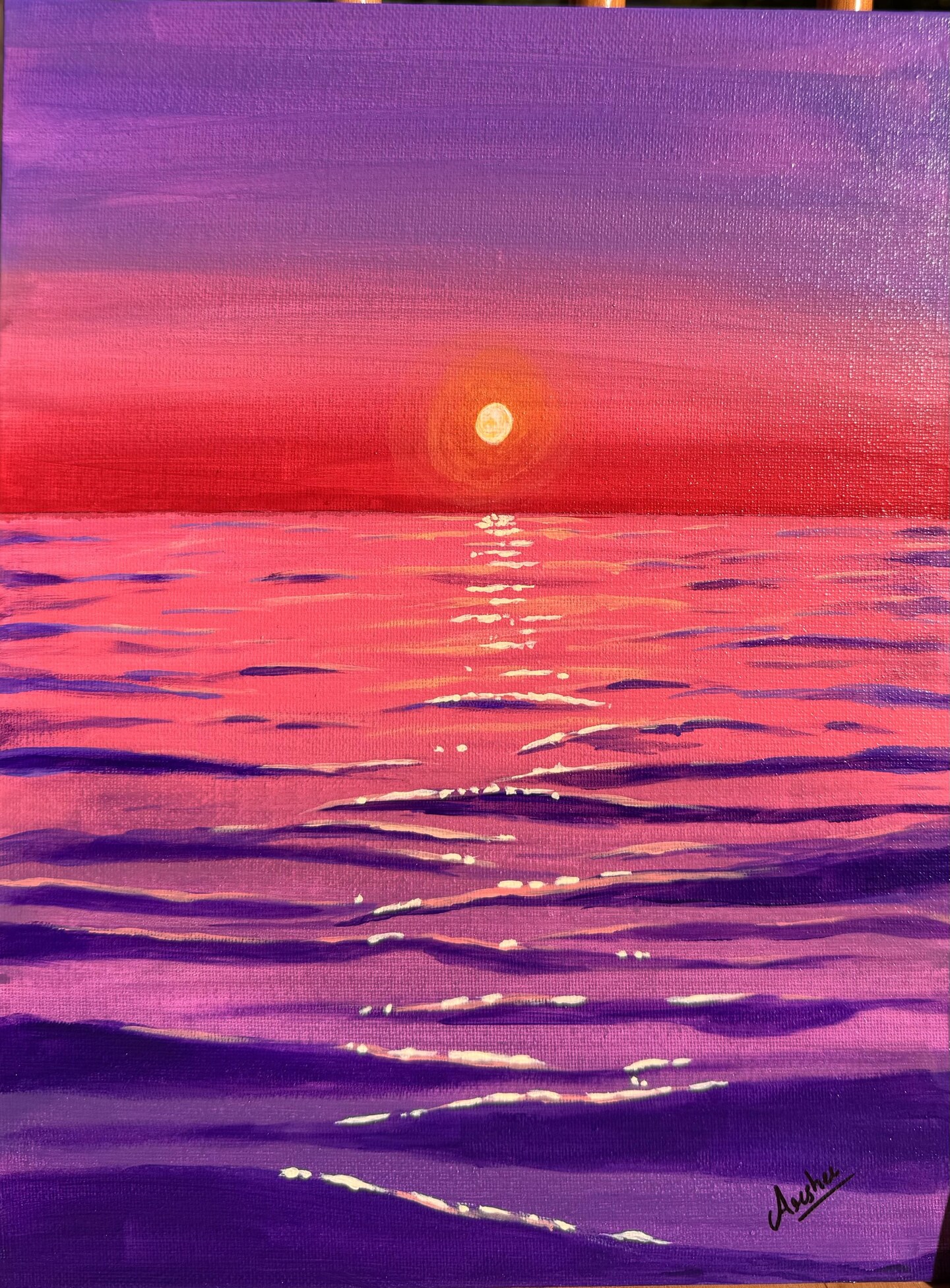 Radiant Horizon - Acrylic Seascape Painting 9