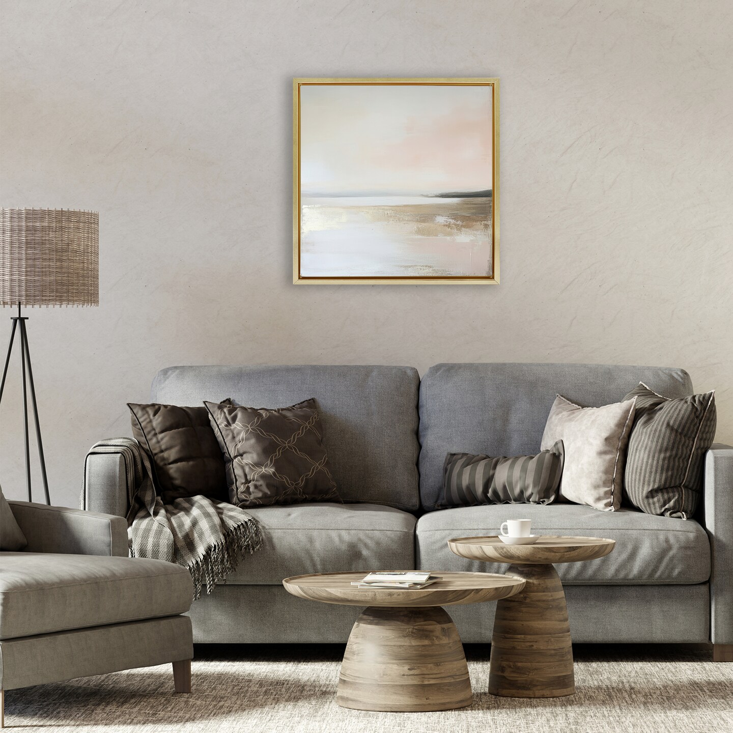 Stupell Industries Muted Landscape Hidden Coast Floating Frame, design by Petal Prints Design