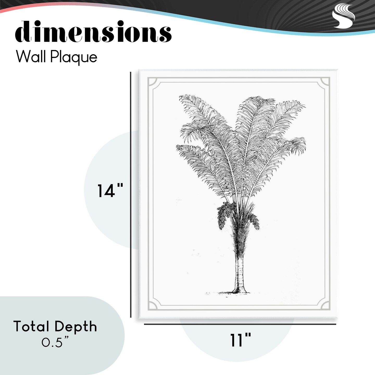 Stupell Industries Vintage & Minimal Palm Wall Plaque, design by Lettered and Lined