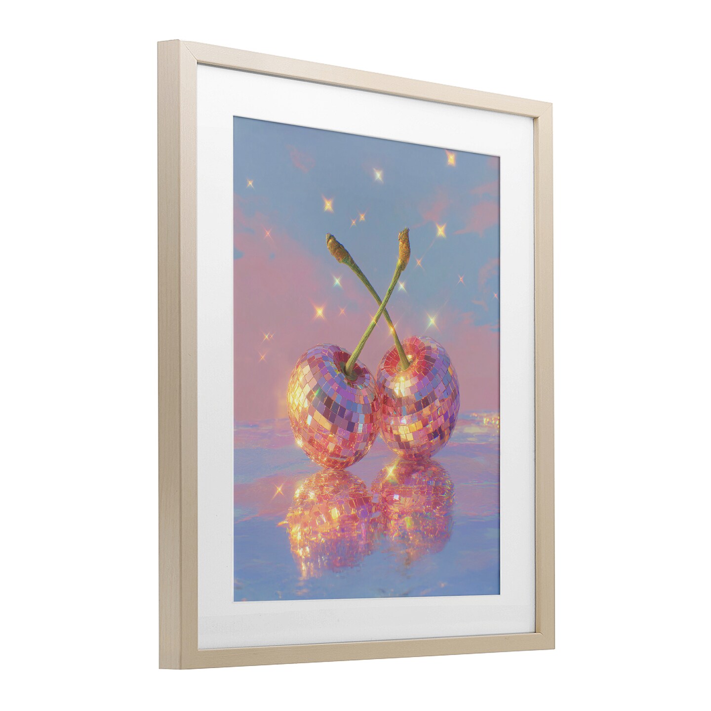 Stupell Industries Disco Cherry Reflection Framed Print Under Glass, design by Ziwei Li