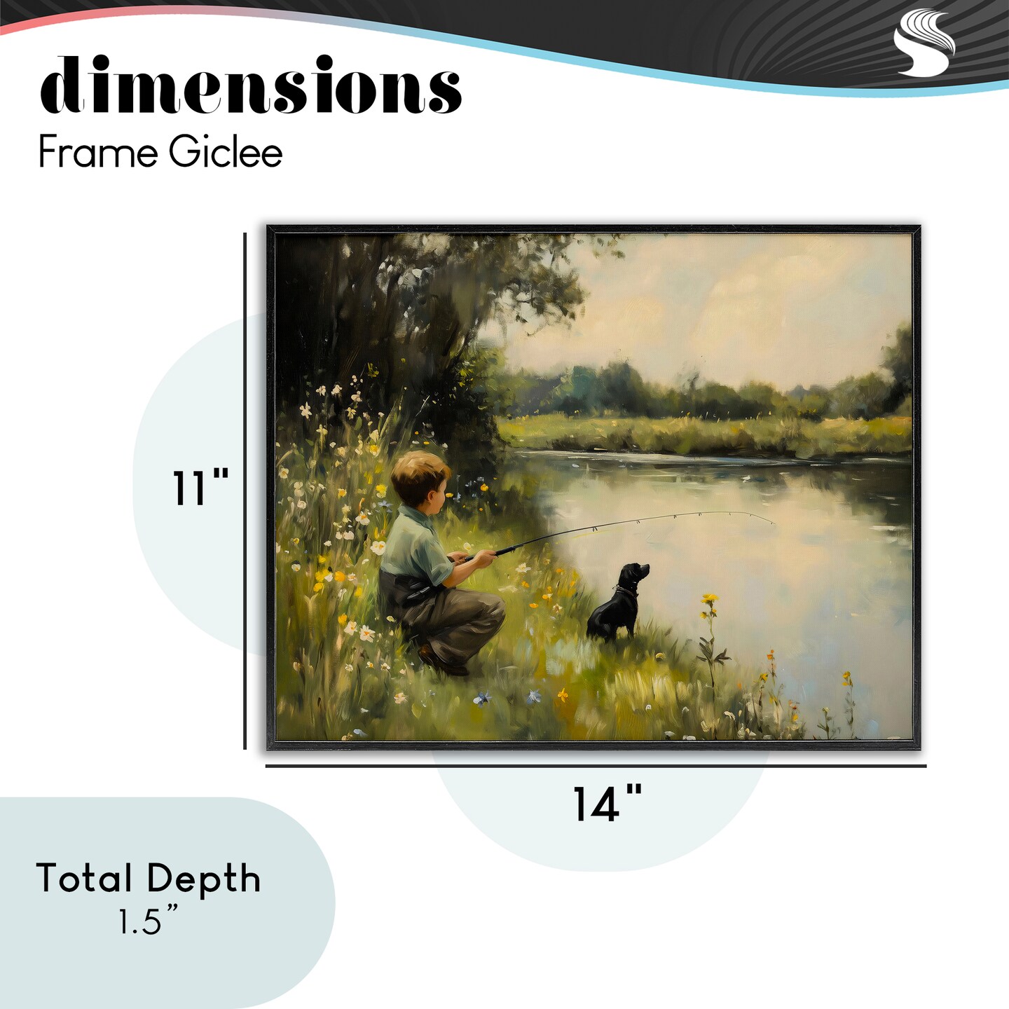 Stupell Industries Boy & Puppy Fishing Framed Giclee, design by Arlington Prints