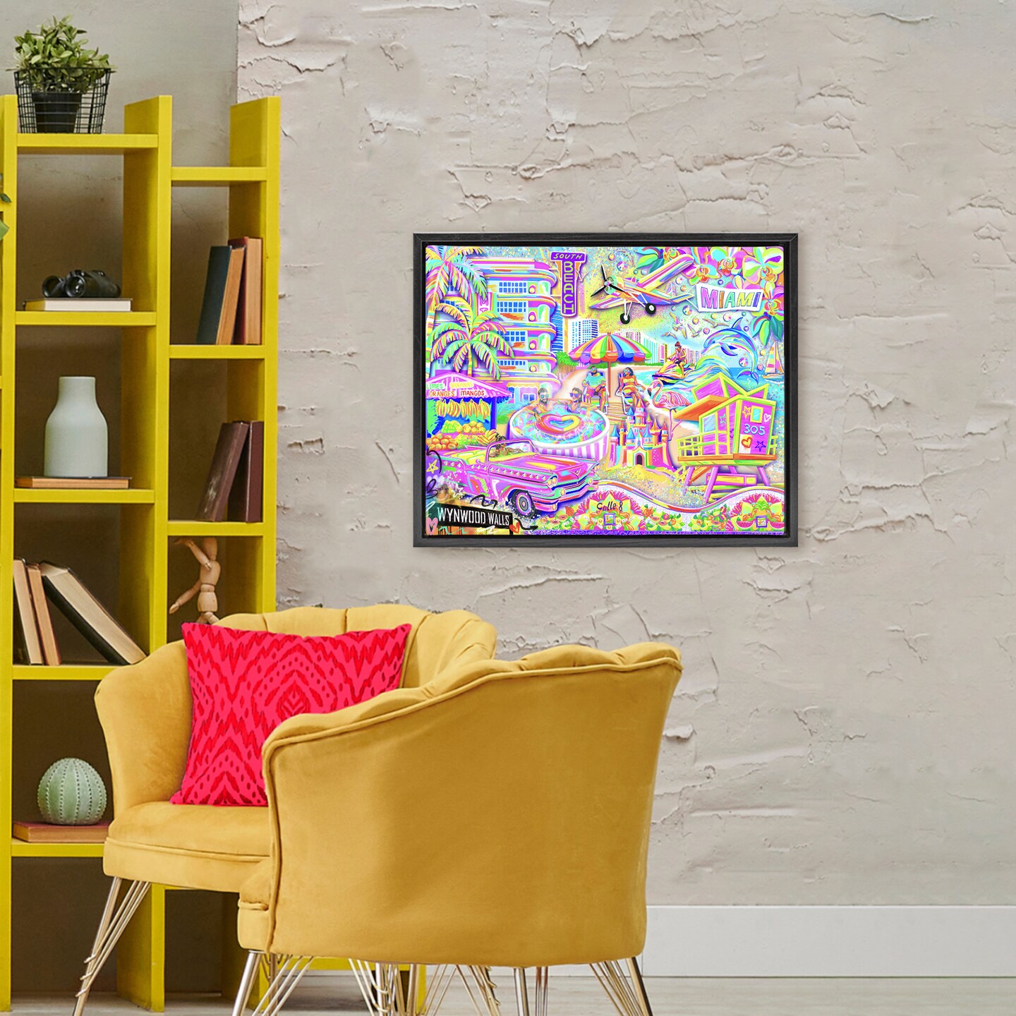 Stupell Industries Miami Fun Collage Floating Frame, design by Jess Stempel
