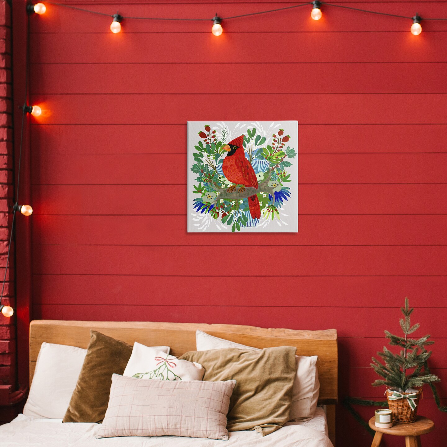 Stupell Industries Christmas Nestings Cardinal Canvas, design by Kay Widdowson