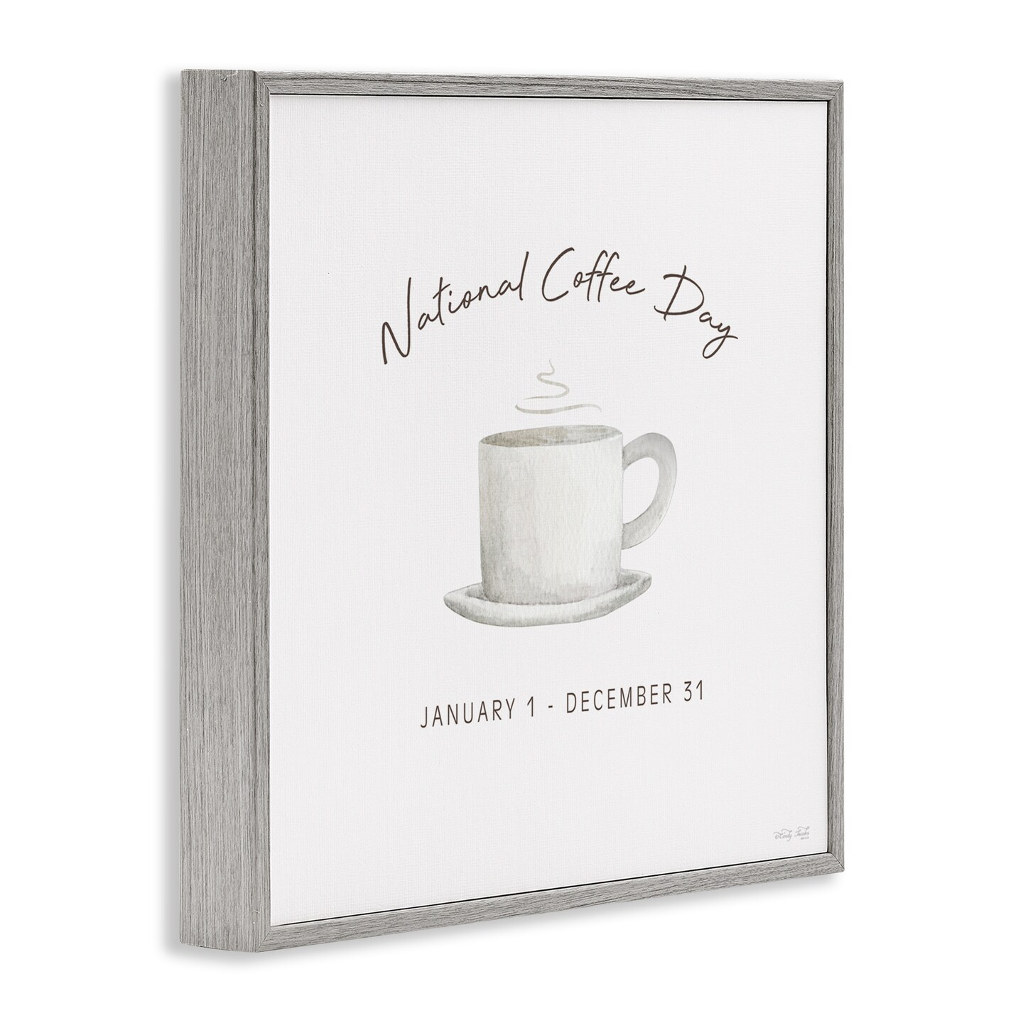 Stupell Industries Everyday National Coffee Day Framed Giclee, design by Cindy Jacobs