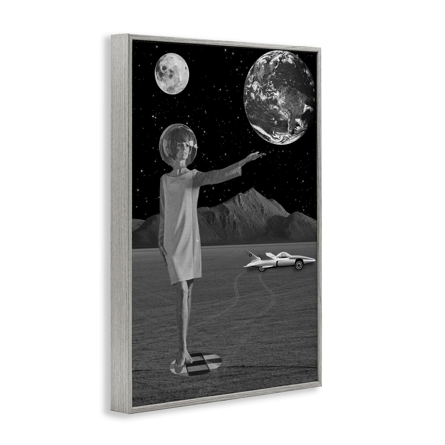 Stupell Industries On A Mission Retro Space Framed Giclee, design by Elo Marc