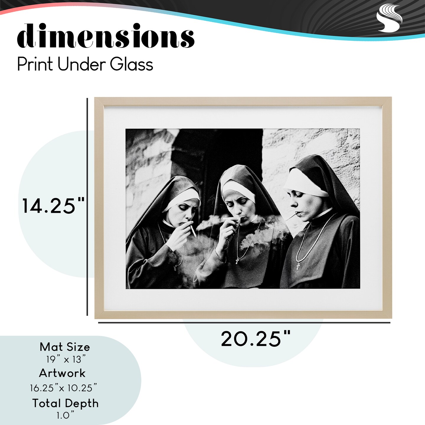Stupell Industries Smoking Nuns Rebellion Framed Print Under Glass, design by Decent Exposures