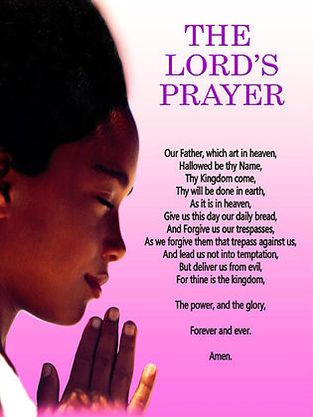 The Lord's Prayer Poster Girls Scripture Wall Art Print, 18"x24", Unframed