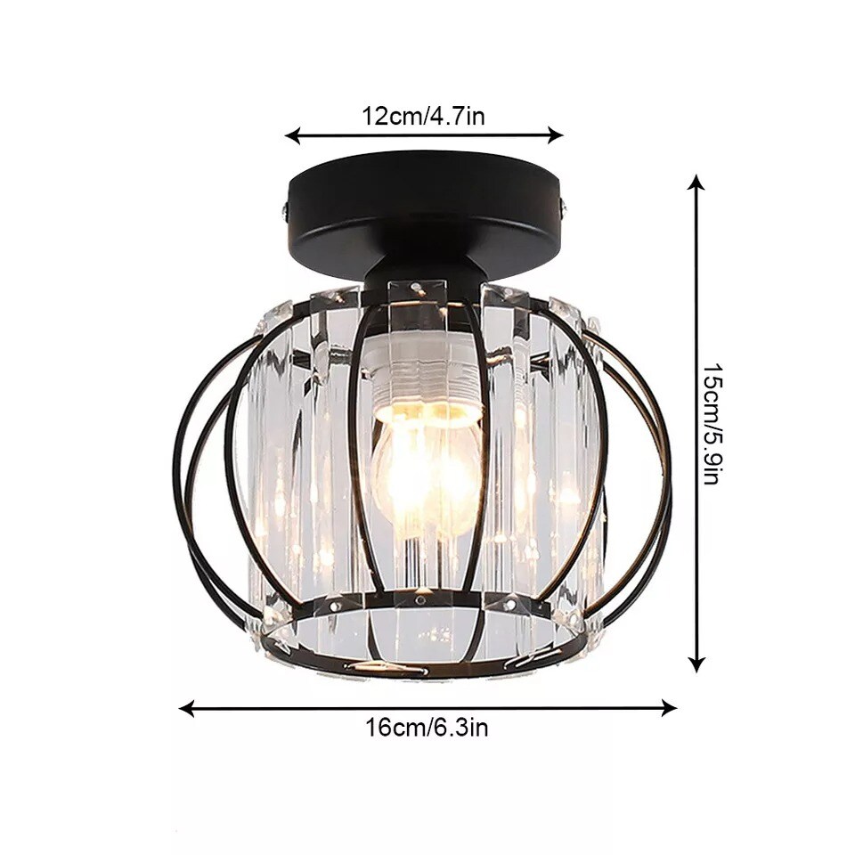 Crystal Chandelier Aisle Hallway Light Flush Mounted Modern Ceiling Fixture E27