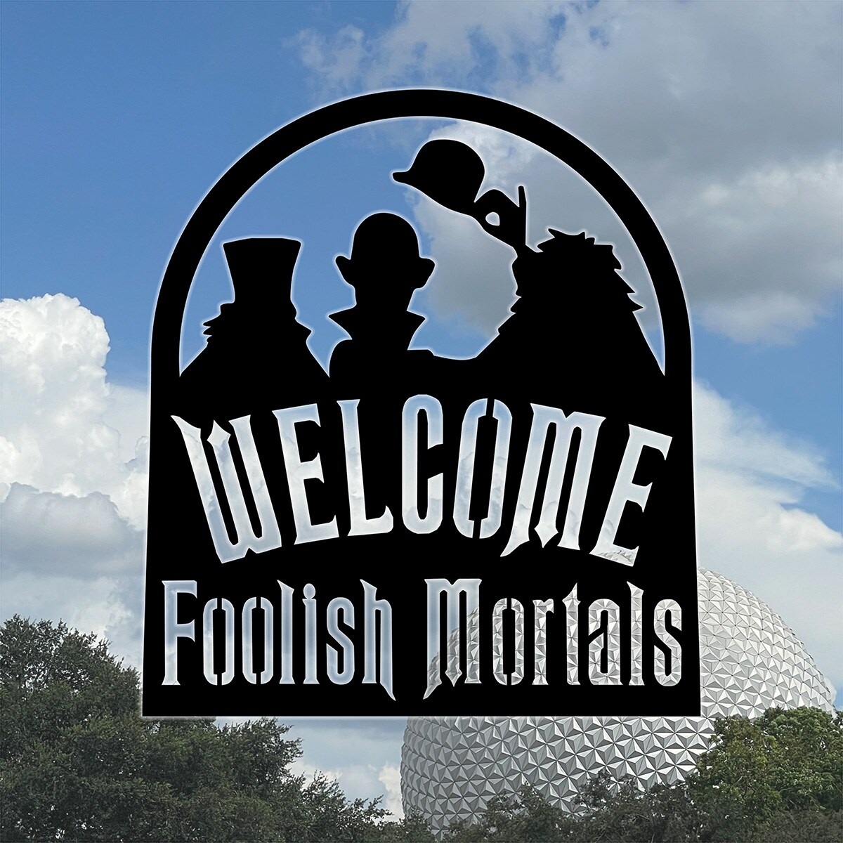 Welcome Foolish Mortals Sign Yard Decor - Weatherproof Haunted Mansion ...