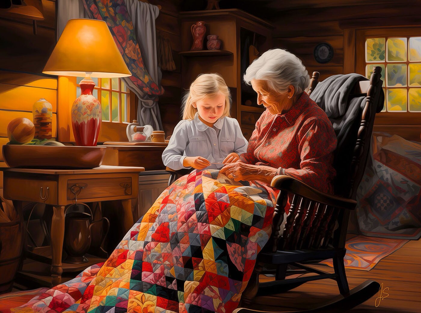 Sunsout Grandmother&#x27;s Love 1000 pc  Mothers Day Jigsaw Puzzle 77074