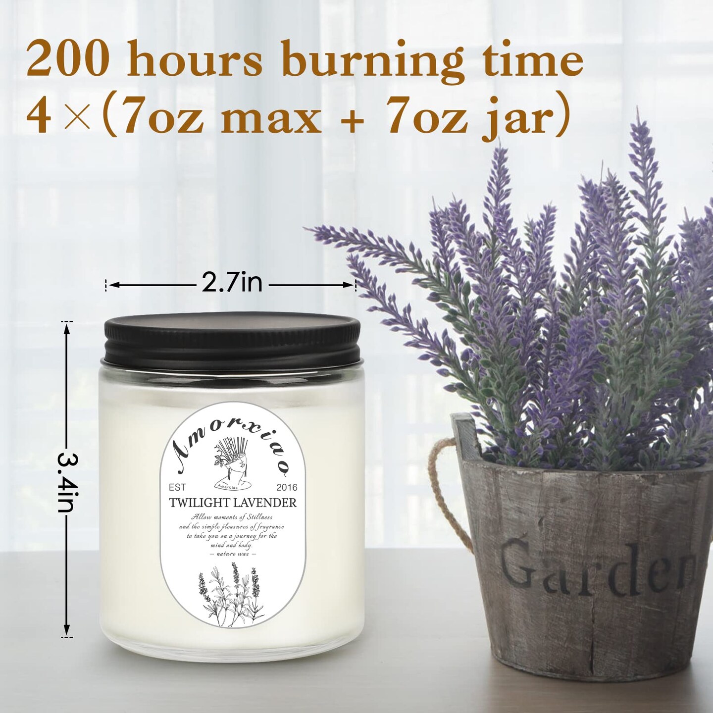 4 Pack Home Scented Lavender Jar Candles, 28 oz 200 Hour Aromatherapy Candles, Long Lasting Candle Gift Set for Women, Perfect for Birthday Gifts