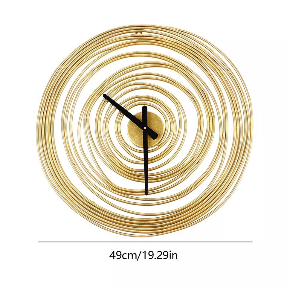 Wall Clock Ring Silent Non-Ticking Wood Clock Minimalistic & Luxury Metal Design