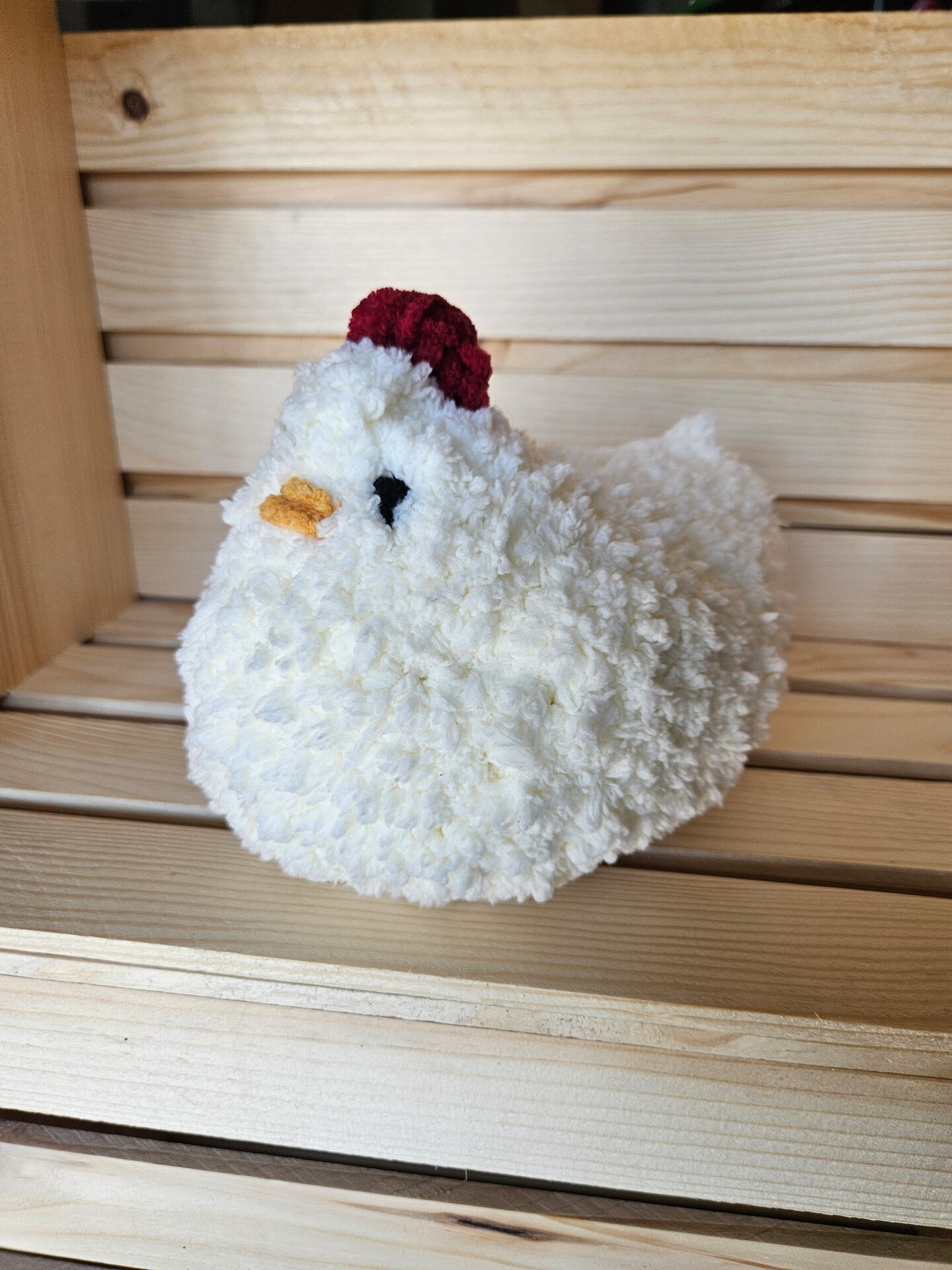 Fluffy Handmade Chicken Plush | Crocheted Chicken Stuffed Animal