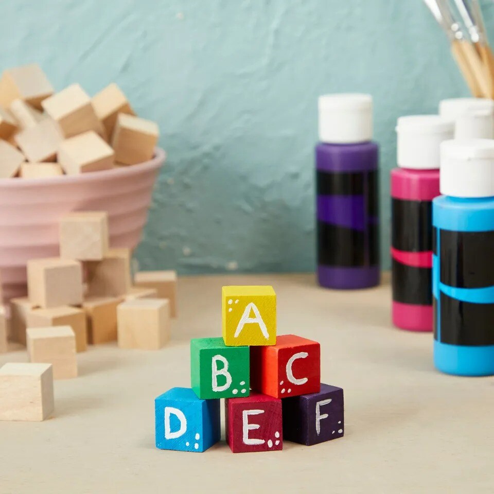 250 Pack Unfinished Wood Cubes Wooden Block Set for DIY Crafts Decoration, 3/4"