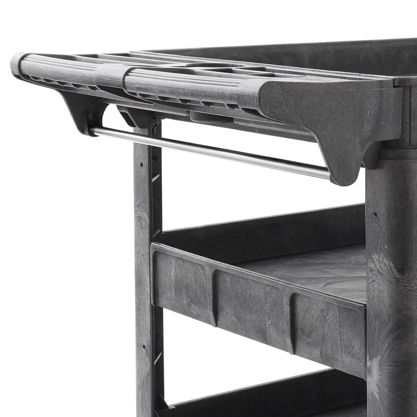 Dryser Utility Service Cart with Wheels, 46&#x22; x 25&#x22; Heavy Duty 550 lb. Capacity with Shelves - 3 Tier Rolling Cart with Two 5&#x22; Swivel Casters for Warehouse, Garage, Cleaning
