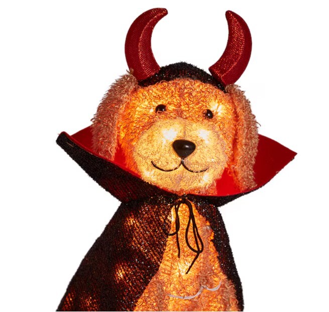 Haunted Living 28-in Lighted Doodle Dog with Cape Halloween Decoration