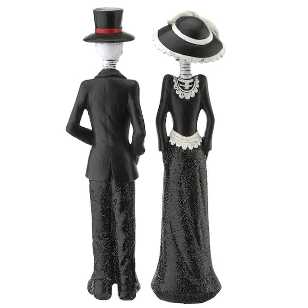 Halloween 13&#x22; Black Outfitted Skeleton Couple