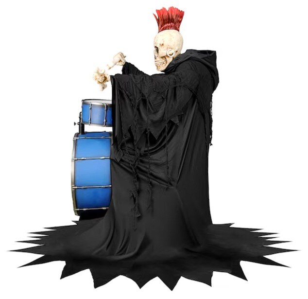 4-ft Bluetooth LED Drummer Reaper Halloween Animatronic
