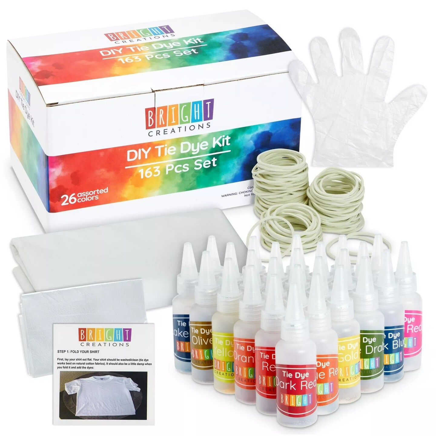 26-Color Tie Dye Kit, Fabric Dye for Clothes, DIY Crafts for Adults, Kids