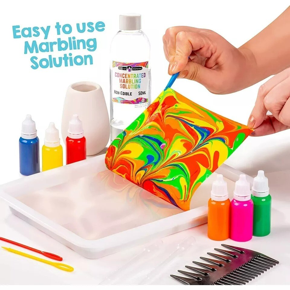 Rainbow Marbling Kit for Kids: Make Marble Art and Crafts