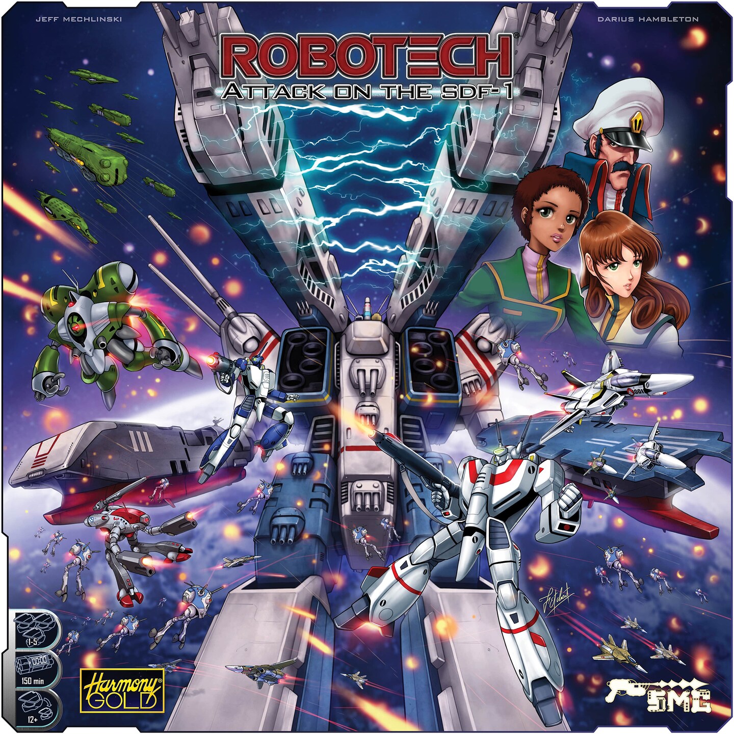 Strange Machine Games: Robotech: Attack on the SDF-1 - Strategy Board Game, Space Threats, Cooperative, Licensed, Ages 12+, 1-5 Players, 120 Min