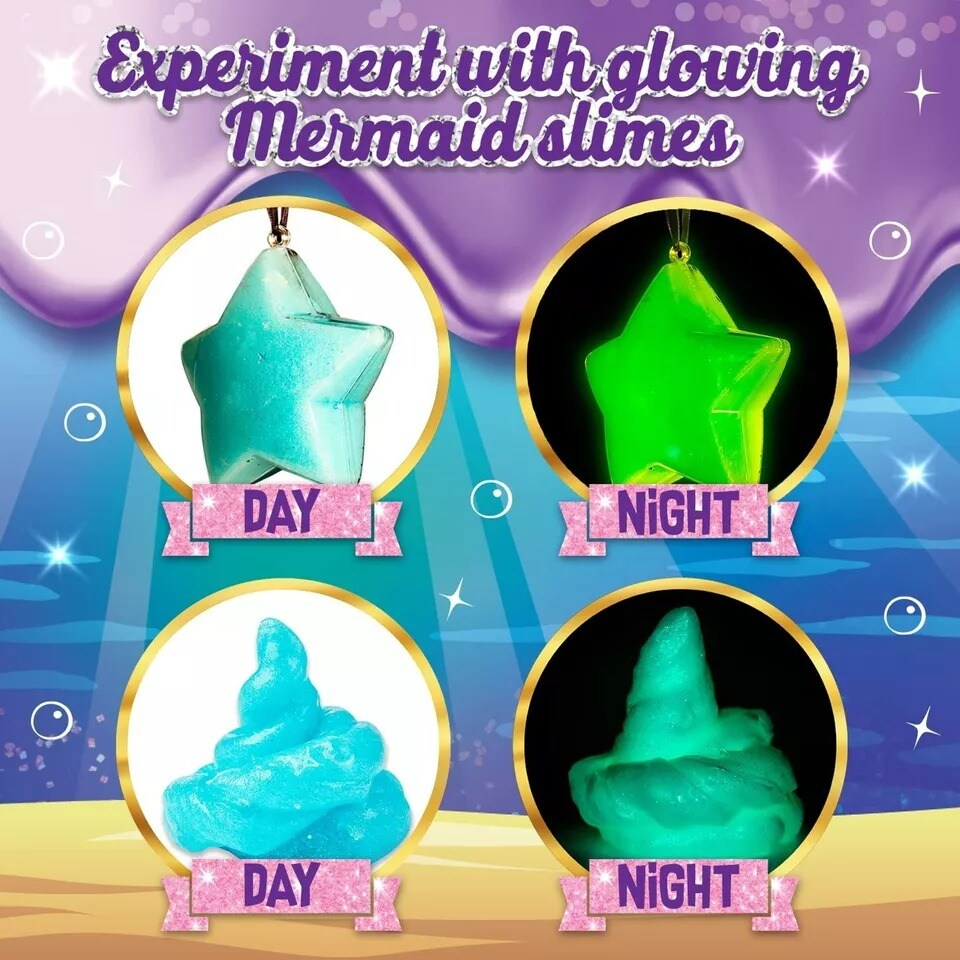 Mermaid Shimmer Slime Kit, Slime Pack to Make Shimmery Glow in the Dark Slime