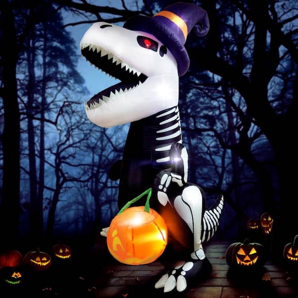 Halloween 8ft Inflatable Skeleton Dinosaur with Led