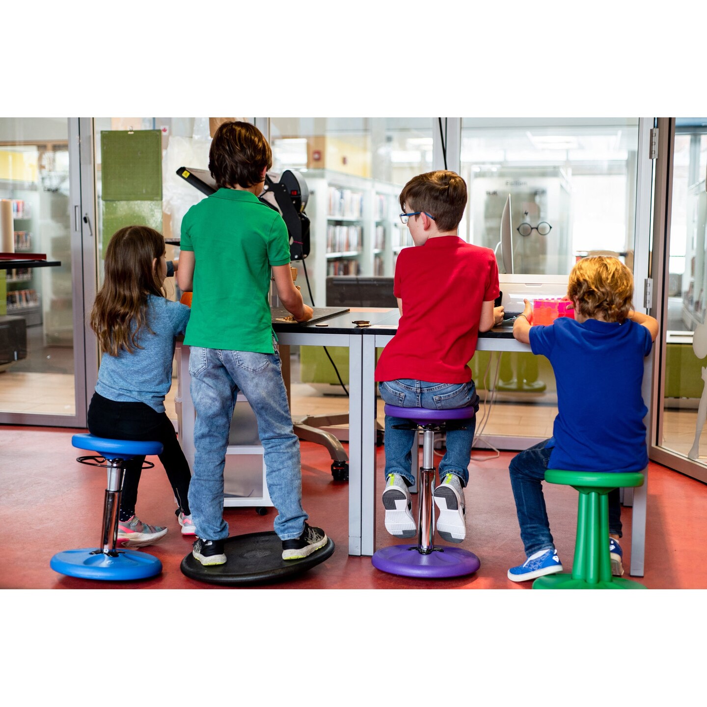 Kids Adjustable Standard Wobble Chair 14-19&#x22;, Black