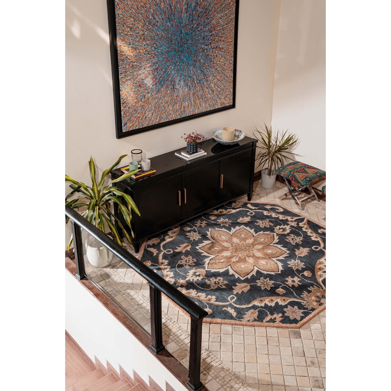 Hand Tufted Wool Area Rug Charcoal 5X7 Eco-Friendly High Pile K00687