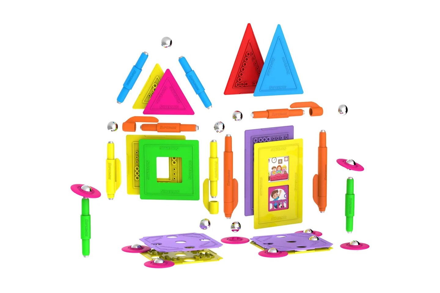 Tinamiri Supermag - House 55 - Magnetic Building Set, Educational construction fun, 55 piece set, Magnet Toys, 0663