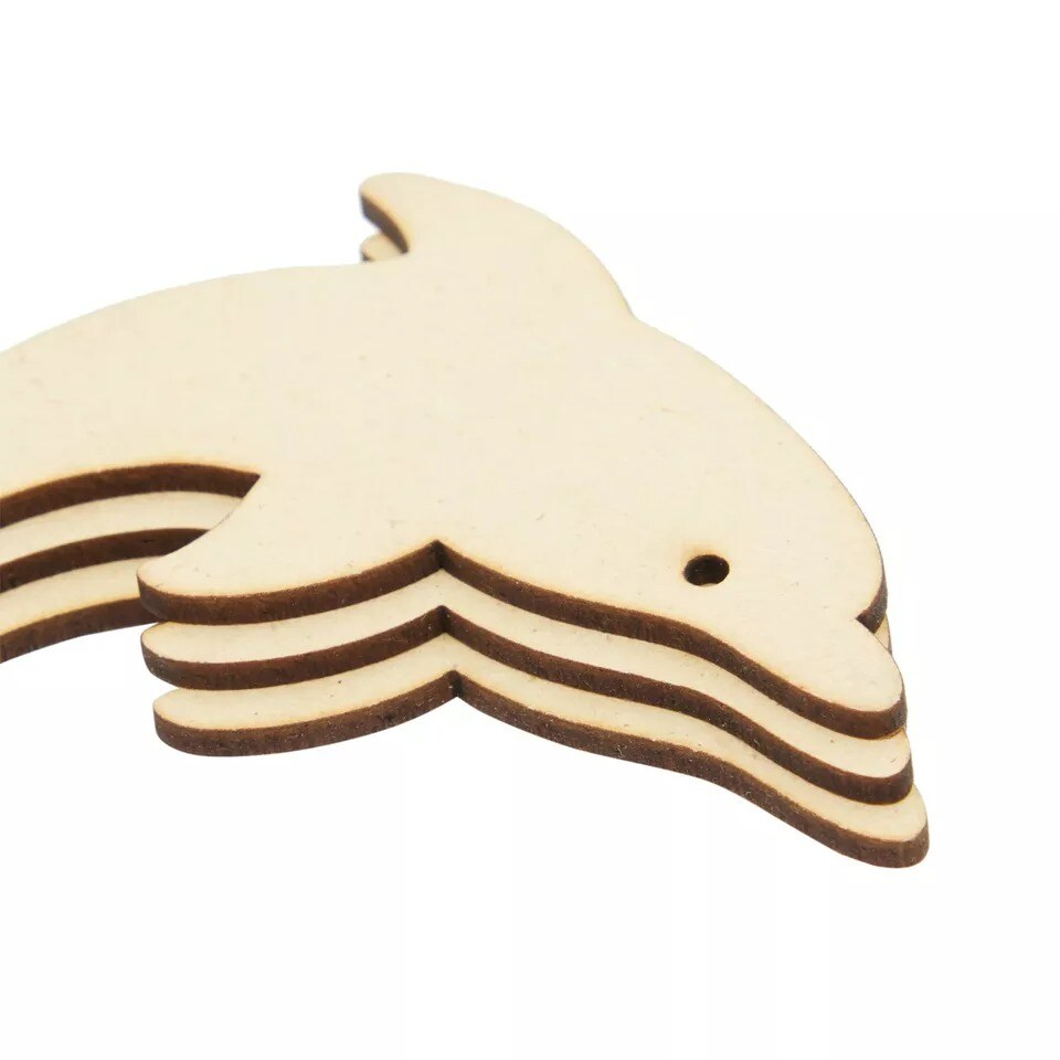 24 Pcs Unfinished Sea Creatures Wood Cutouts for Crafts, Wooden Ocean Animals