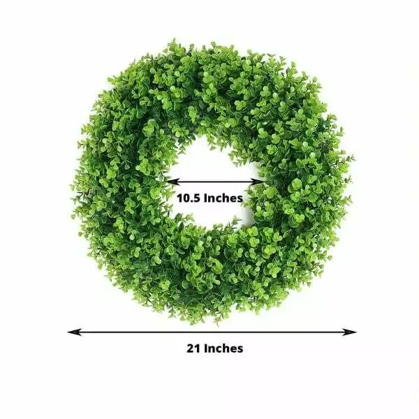 2 Green 21 in Wreaths Artificial Eucalyptus Leaves Candle Rings Party Reception