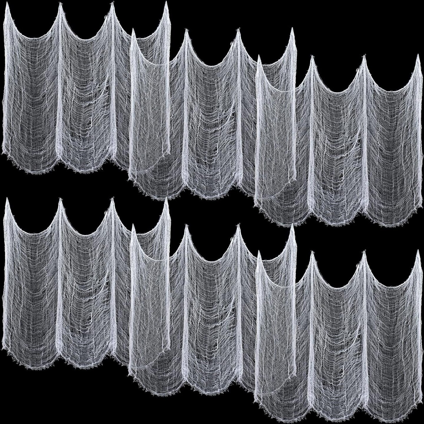 6 Pack Halloween Creepy Cloth 30 X 75 Inches Halloween Decoration Spooky Scary Gauze Cloth White Cheesecloth for Halloween Party Supplies Outdoor Yard Home Wall Doorways
