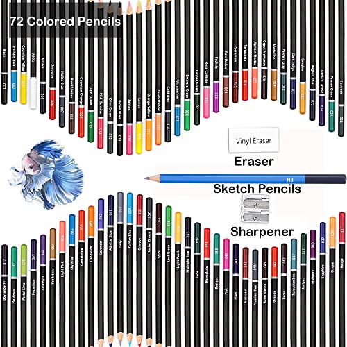 Colored Pencils for Adult Coloring Book,Set of 72 Colors,Artists Soft Core with Vibrant Color,Ideal for Drawing Sketching Shading,Coloring Pencils for Adults Beginners kids