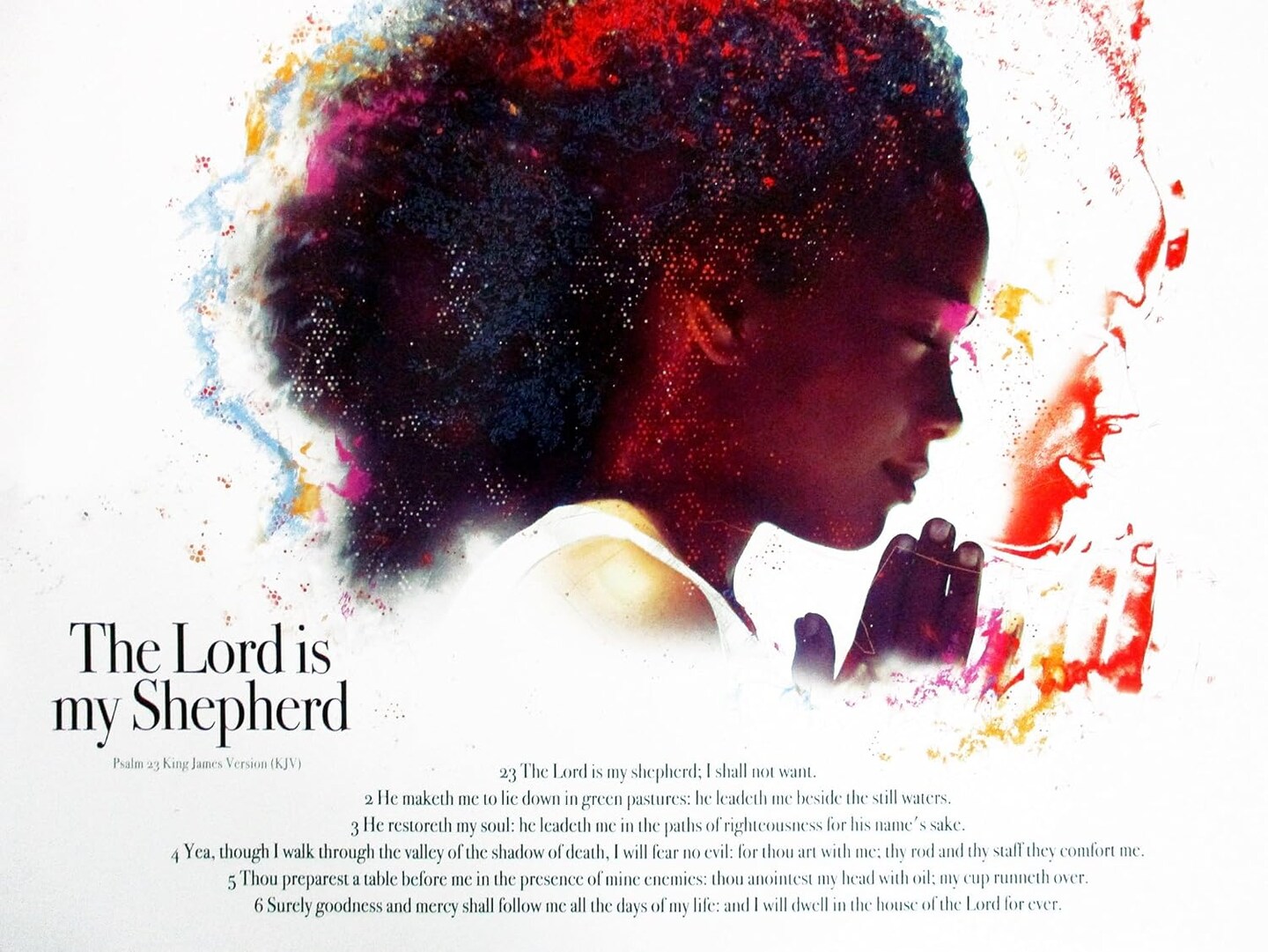 The Lord Is My Shepherd Poster Children, 24&#x22;x18&#x22;, Unframed