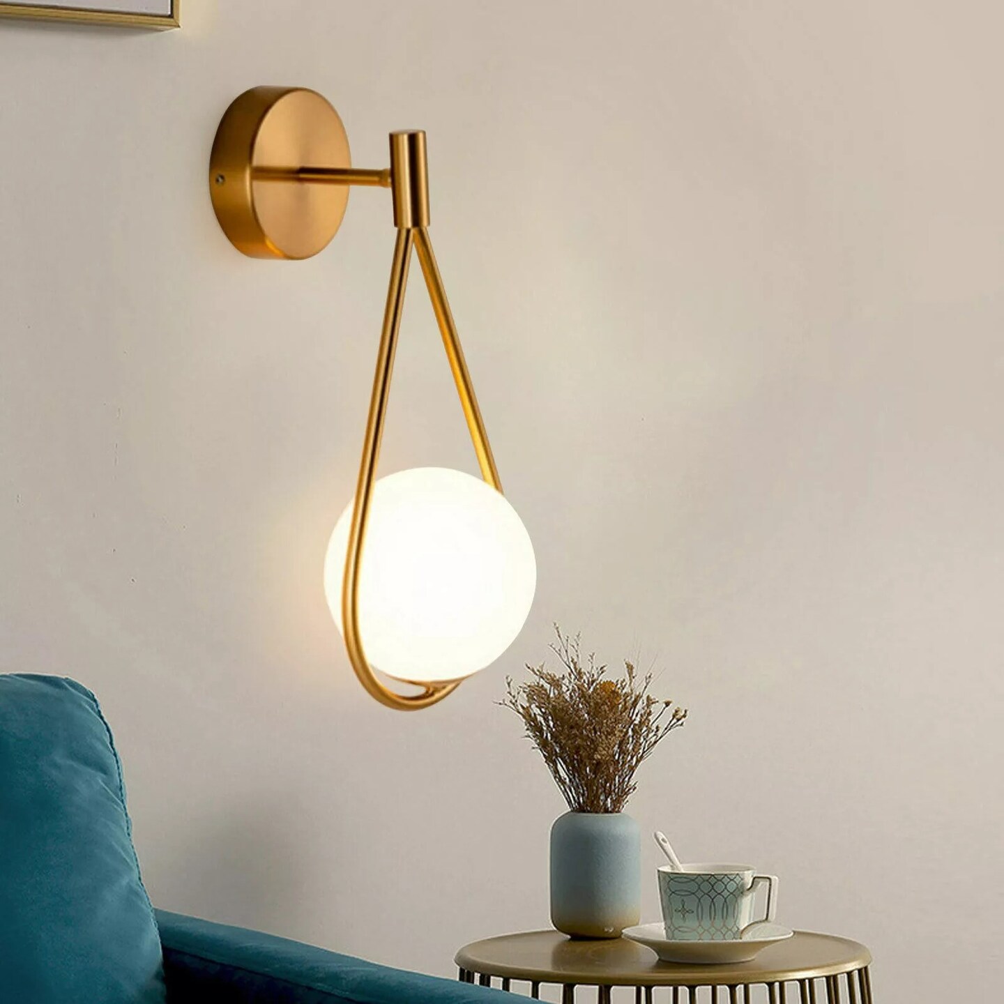 Modern Glass Ball Wall Lamp Wall Sconce Light Fixture Gold For Bathroom/Bedroom