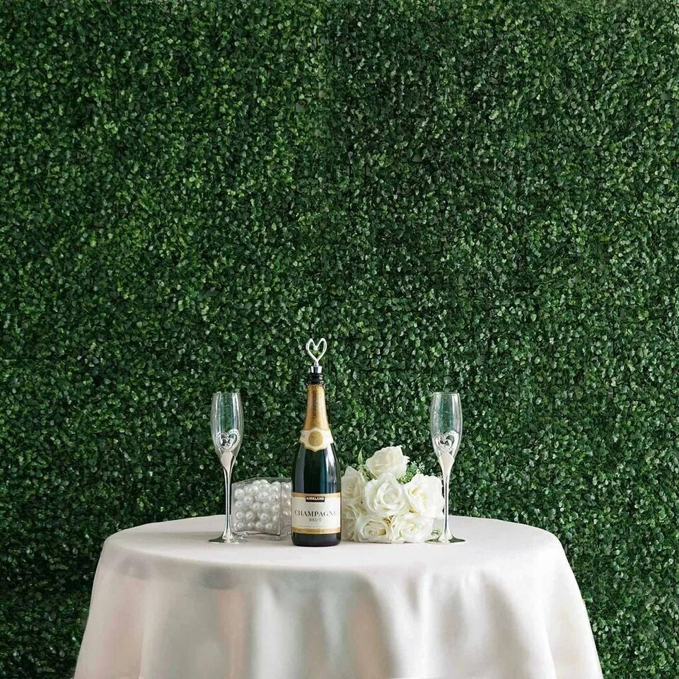 4 pcs Green Small Artificial UV Protected Leaves Wall Backdrop Panels Wedding
