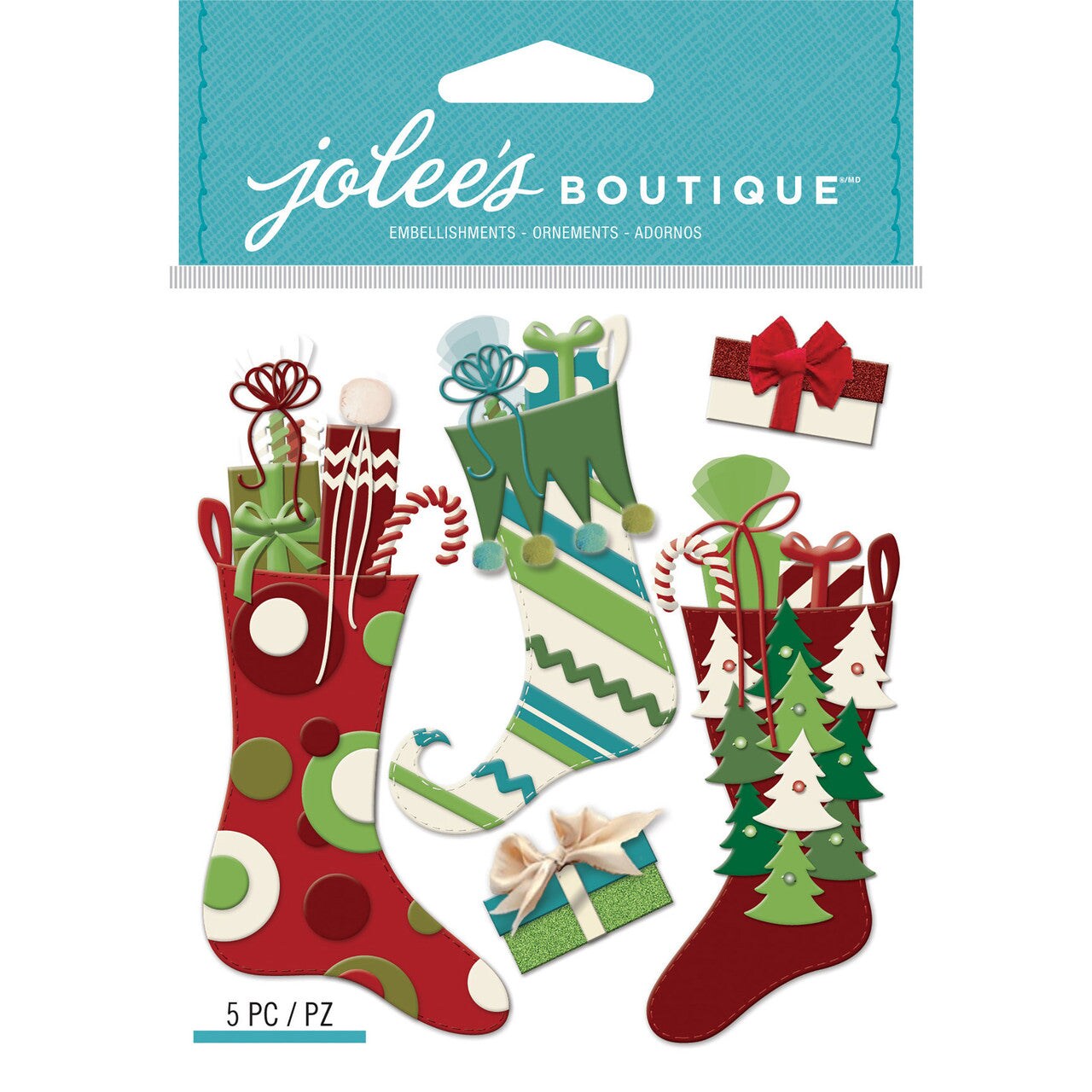 Jolee&#x27;s Boutique Stuffed Stockings Dimensional Stickers